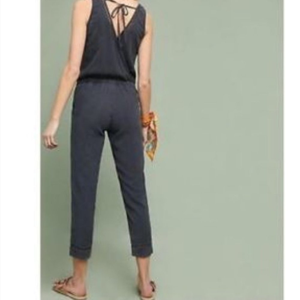 Anthropologie Cloth and Stone Charcoal Grey Jumpsuit Size Medium Onesie Summer